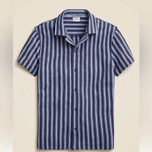 J. Crew textured camp-collar sweater-tee in stripe short sleeve button-down